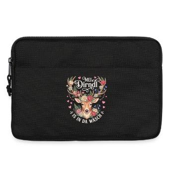 Trachtenshirt Damen Trachten T-Shirt Dirndl Outfit - Laptoptasche 13" - Schwarz - Vorne