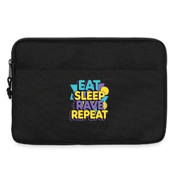 Mange Sommeil Rave Répéte – Techno Party Dicton - Sacoche pour ordinateur portable 13 pouces - noir - Devant