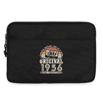 Cadeau d’anniversaire original vintage de 1956 - Sacoche pour ordinateur portable 13 pouces - noir - Devant