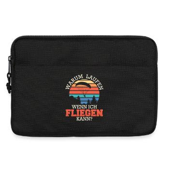Gleitschirmfliegen WARUM LAUFEN Lustiges - Laptoptasche 13" - Schwarz - Vorne