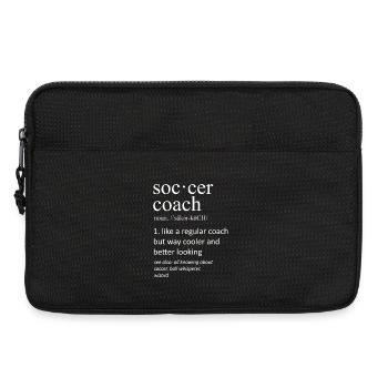 Définition de l’entraîneur de football : design drôle de football - Sacoche pour ordinateur portable 13 pouces - noir - Devant