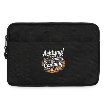  Achtung Könnte Stundenlang Über Camping Reden - Laptoptasche 13" - Schwarz - Vorne