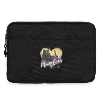 Design vintage de chat Maine Coon pour chats amis - Sacoche pour ordinateur portable 13 pouces - noir - Devant