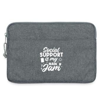 Social Worker Quote Support Is My Jam Social Work - Laptop bag 13" - heather grey - Front