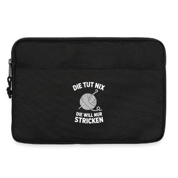 Die Tut Nix, Will Nur Stricken - Laptoptasche 13" - Schwarz - Vorne