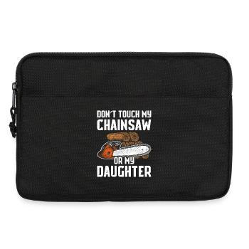 Don't touch my chainsaw woodcutter making - Laptop bag 13" - black - Front