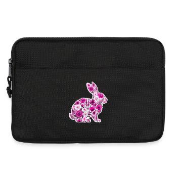 Hase Silhouette Blumen Pink - Laptoptasche 13" - Schwarz - Vorne