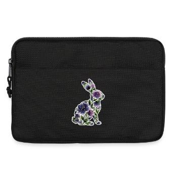 Hase Silhouette Blumen - Laptoptasche 13" - Schwarz - Vorne