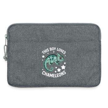 Don des Drôles Caméléons Drôles de Expressions Caméléon - Sacoche pour ordinateur portable 13 pouces - gris chiné - Devant