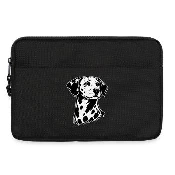 Portrait dalmate noir et blanc - Sacoche pour ordinateur portable 13 pouces - noir - Devant