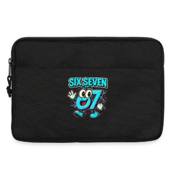 Six Seven 67 Meme Glitch Mascotte Italian Brainrot - Sacoche pour ordinateur portable 13 pouces - noir - Devant