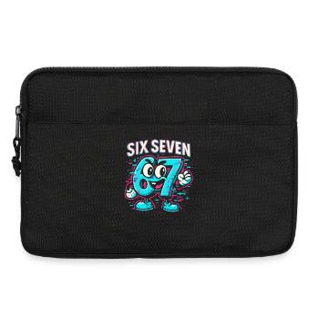 Six Seven 67 Meme Glitch Mascot Italian Brainrot - Laptop bag 13" - black - Front