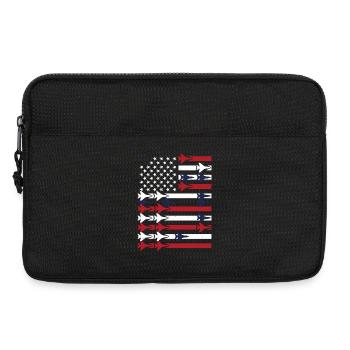 Jet Fighter USA Flag – Pilot Airplane - Laptop bag 13" - black - Front