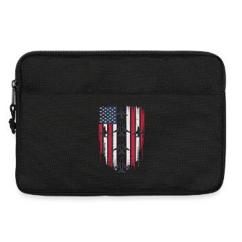 Jet Fighter USA Flag – Pilot Airplane - Laptop bag 13" - black - Front