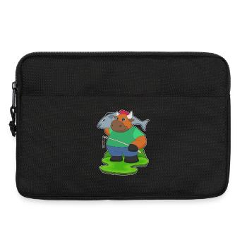 Stier Angler Fisch Angeln - Laptoptasche 13" - Schwarz - Vorne