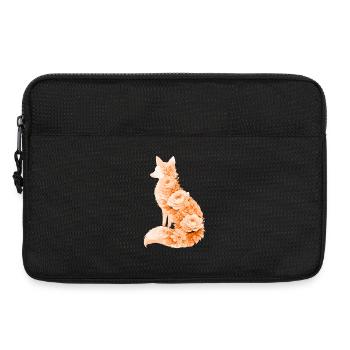 Fuchs Pastell Blumen Silhouette - Laptoptasche 13" - Schwarz - Vorne