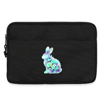 Fleurs aquarelles de lapin à Pâques - Sacoche pour ordinateur portable 13 pouces - noir - Devant