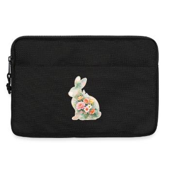 Hase Aquarell Blumen Ostern - Laptoptasche 13" - Schwarz - Vorne