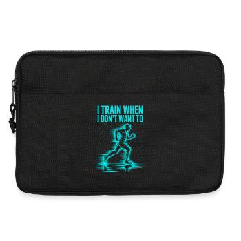 Je m’entraîne même quand je n’en ai pas envie – coureur - Sacoche pour ordinateur portable 13 pouces - noir - Devant