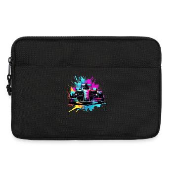 Voitures de course Voitures colorées avec des illustrations de plafond - Sacoche pour ordinateur portable 13 pouces - noir - Devant
