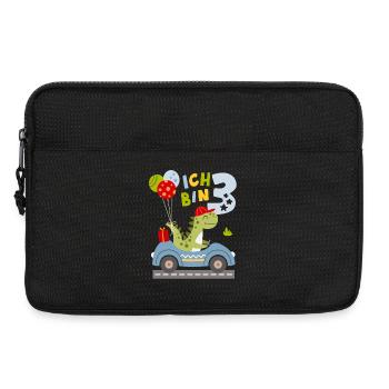 Ich bin 3 – Dino im Auto | Lustiges Geburtstagsshi - Laptoptasche 13" - Schwarz - Vorne