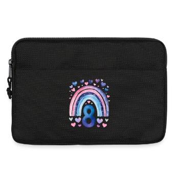 Birthday 8 Girl Rainbow Eight Years Old - Laptop bag 13" - black - Front