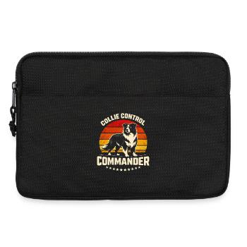 Collie Kommando | Border Collie Retro - Laptoptasche 13" - Schwarz - Vorne