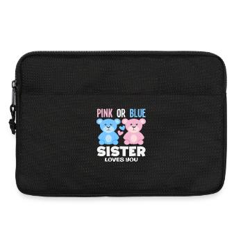 Pink Oder Blau Schwester Liebt Dich - Laptoptasche 13" - Schwarz - Vorne
