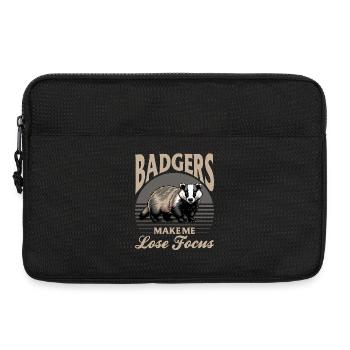 Funny Animal Badger - Laptop bag 13" - black - Front