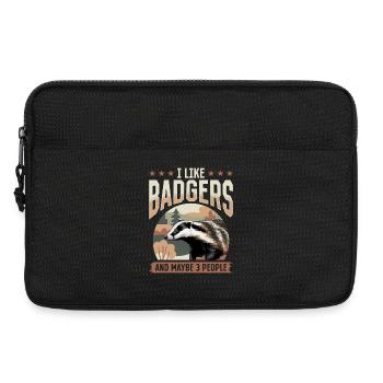 Funny Animal Badger - Laptoptasche 13" - Schwarz - Vorne