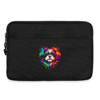 Shih Tzu | Kleinhund Pop Art - Laptoptasche 13" - Schwarz - Vorne