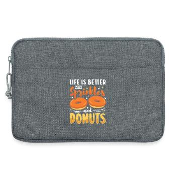 Restauration rapide en donuts - Sacoche pour ordinateur portable 13 pouces - gris chiné - Devant