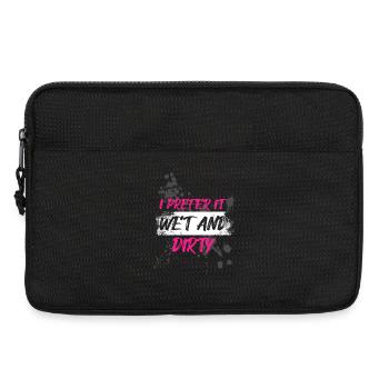 Wet and dirty Schlammlauf Mud Run Muddy Race - Laptop bag 13" - black - Front