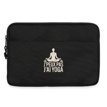  J'PEUX PAS J'AI YOGA Französischer Spruch Yoga - Laptoptasche 13" - Schwarz - Vorne