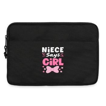 Niece Says Girl Gender Reveal - Laptop bag 13" - black - Front