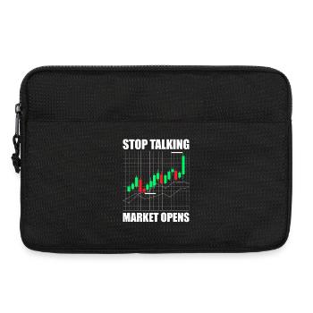 Stop talking market opens Stock market Stock Market Trader - Laptop bag 13" - black - Front