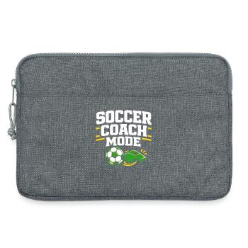 Entraîneur de football pour les sports jeunesse - Sacoche pour ordinateur portable 13 pouces - gris chiné - Devant