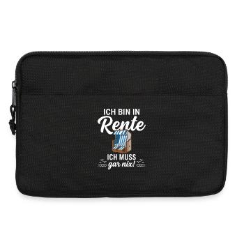 Ich bin in Rente – Ich muss gar nix - Laptoptasche 13" - Schwarz - Vorne