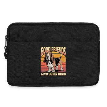 Basset Hound de race de chien drôle - Sacoche pour ordinateur portable 13 pouces - noir - Devant