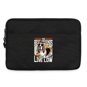 Basset Hound de race de chien drôle - Sacoche pour ordinateur portable 13 pouces - noir - Devant