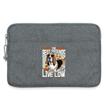Funny Dog Breed Basset Hound - Laptoptasche 13" - Grau meliert - Vorne