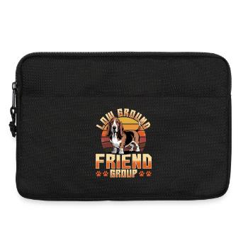 Basset Hound de race de chien drôle - Sacoche pour ordinateur portable 13 pouces - noir - Devant