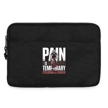 Pain is Temporary – Cyclocross Fahrrad - Laptoptasche 13" - Schwarz - Vorne