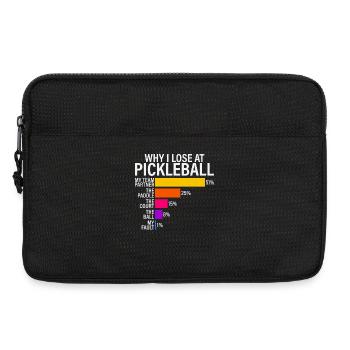 Pourquoi je perds au pickleball - Sacoche pour ordinateur portable 13 pouces - noir - Devant