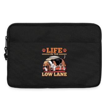 Basset Hound de race de chien drôle - Sacoche pour ordinateur portable 13 pouces - noir - Devant