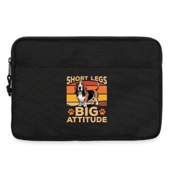 Basset Hound de race de chien drôle - Sacoche pour ordinateur portable 13 pouces - noir - Devant
