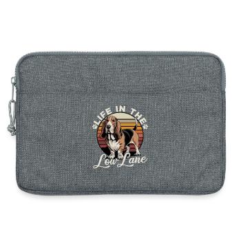 Funny Dog Breed Basset Hound - Laptoptasche 13" - Grau meliert - Vorne