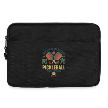 Pickleball Joueur drôle Commandement du terrain de cuisine - Sacoche pour ordinateur portable 13 pouces - noir - Devant