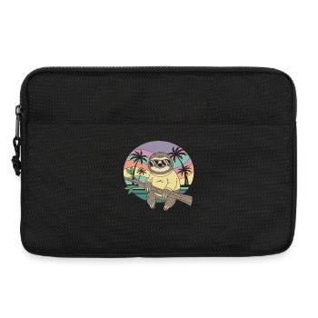 Cooles Faultier Retro Sommer Palmen - Laptoptasche 13" - Schwarz - Vorne