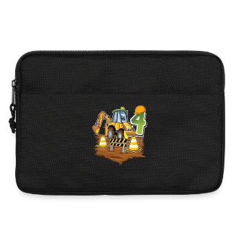 4 Excavators 4th Birthday - Laptop bag 13" - black - Front